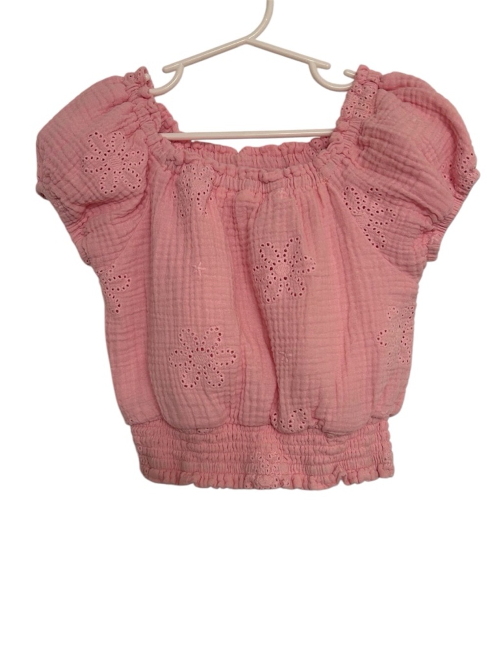 cupcakes & cashmere Peach Pink Girls' Elastic Waist Top Size Small